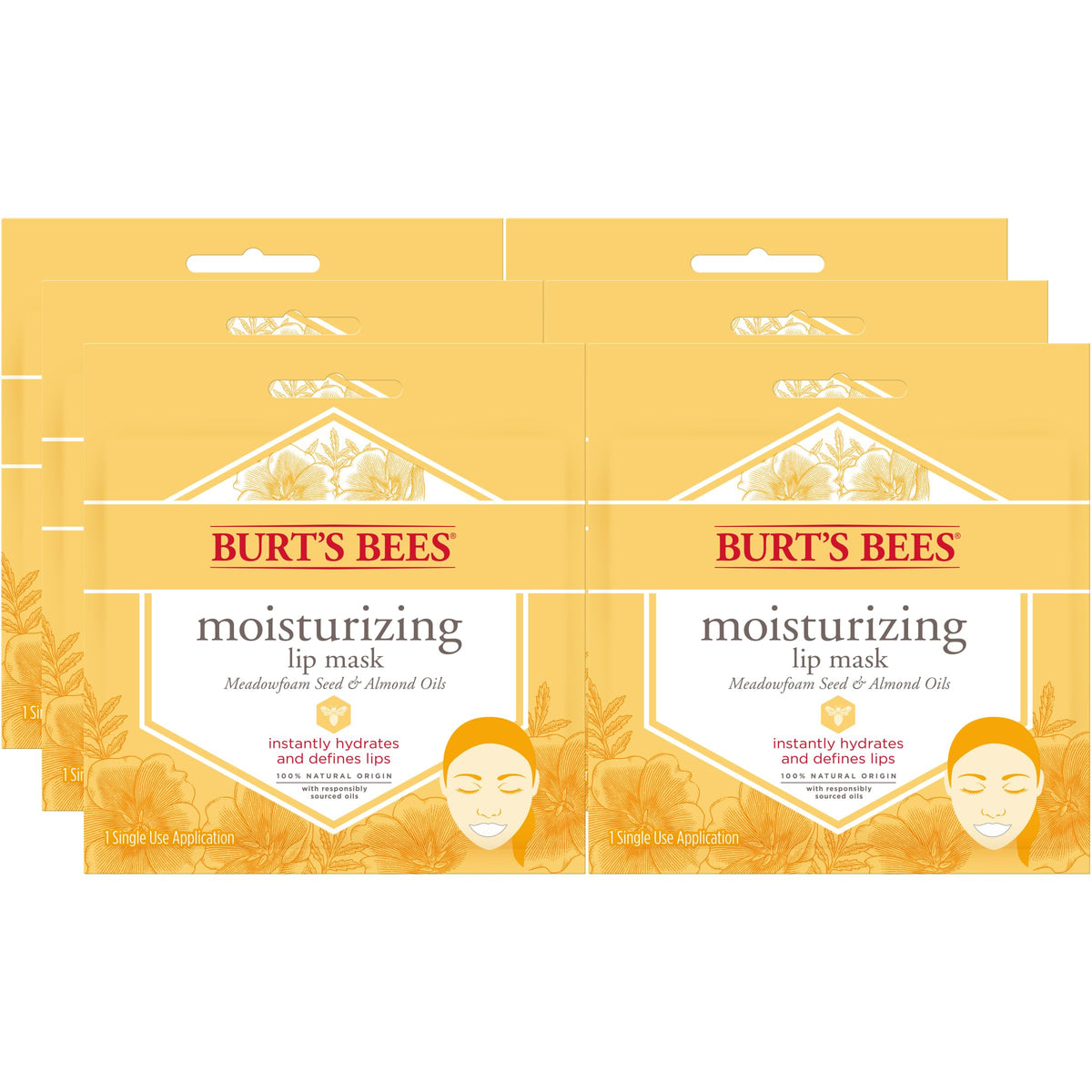 Burt'S Bees Natural Moisturizing Lip Mask, Single Use Conditioning Care, 1 Count