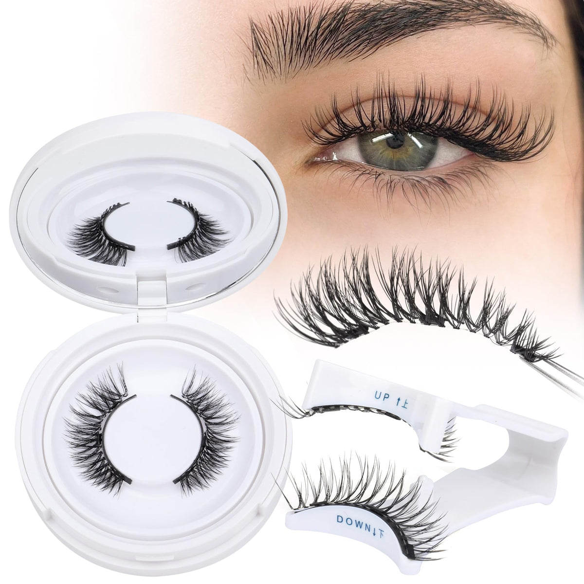 Focipeysa Magnetic Eyelashes - Natural Wispy, No Glue, Reusable Faux Mink Lash Kit With Applicator