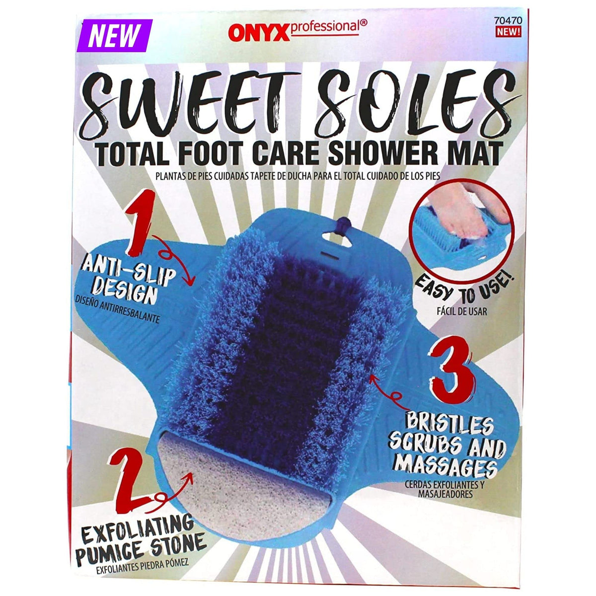 Onyx Professional Pumice Stone Foot Scrubber Mat - Anti-Slip Exfoliator For Soft Feet