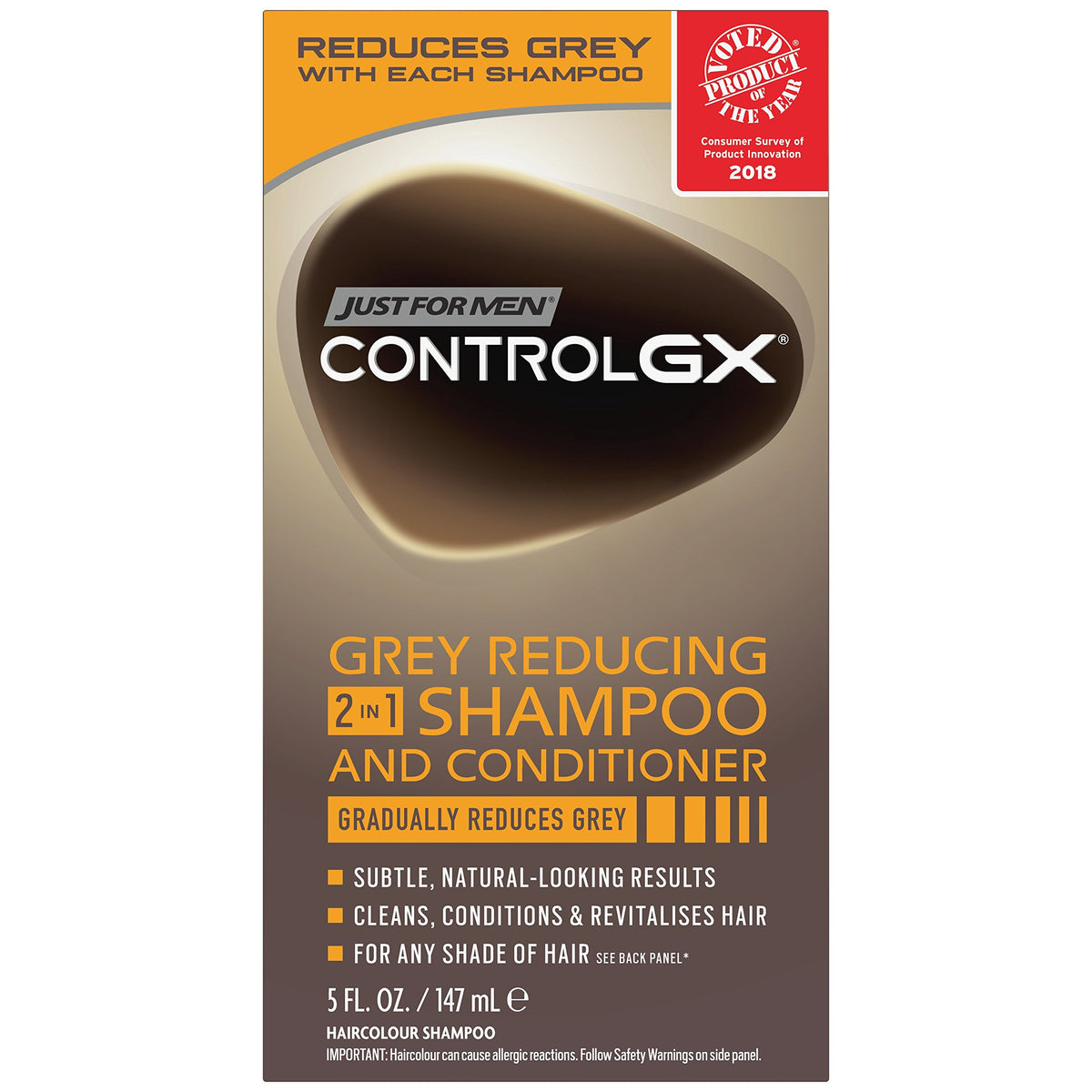 Just For Men Control Gx 2-In-1 Grey Reducing Shampoo & Conditioner, 5 Fl Oz