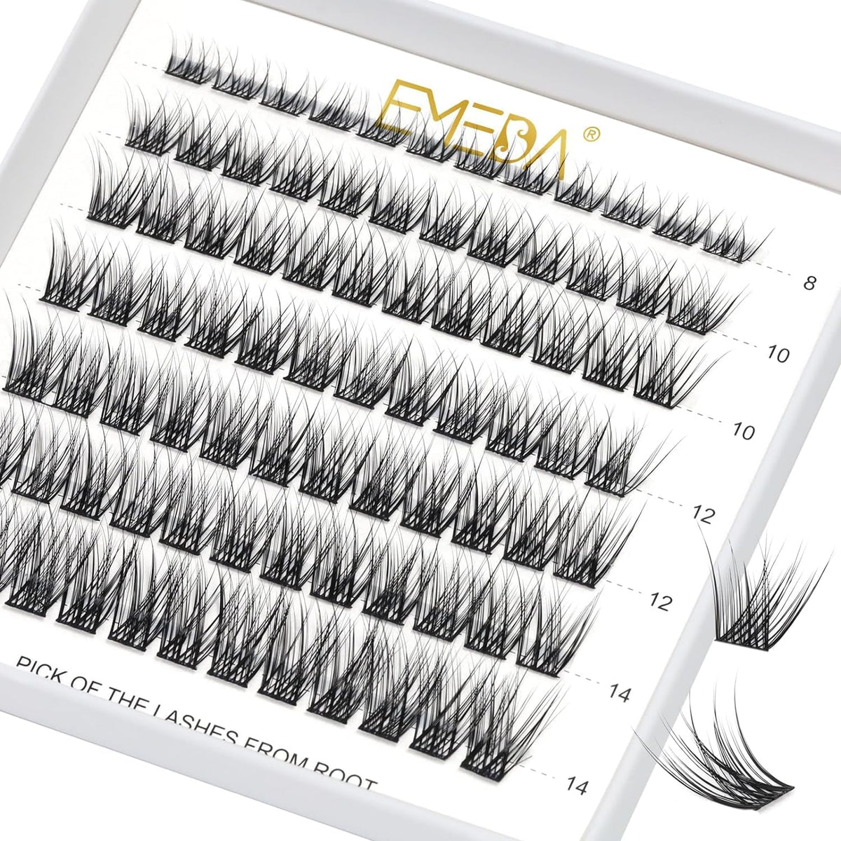 EMEDA Lash Clusters 84PCS D Curl Wispy Individual Lashes 8-14mm DIY Eyelash Extensions