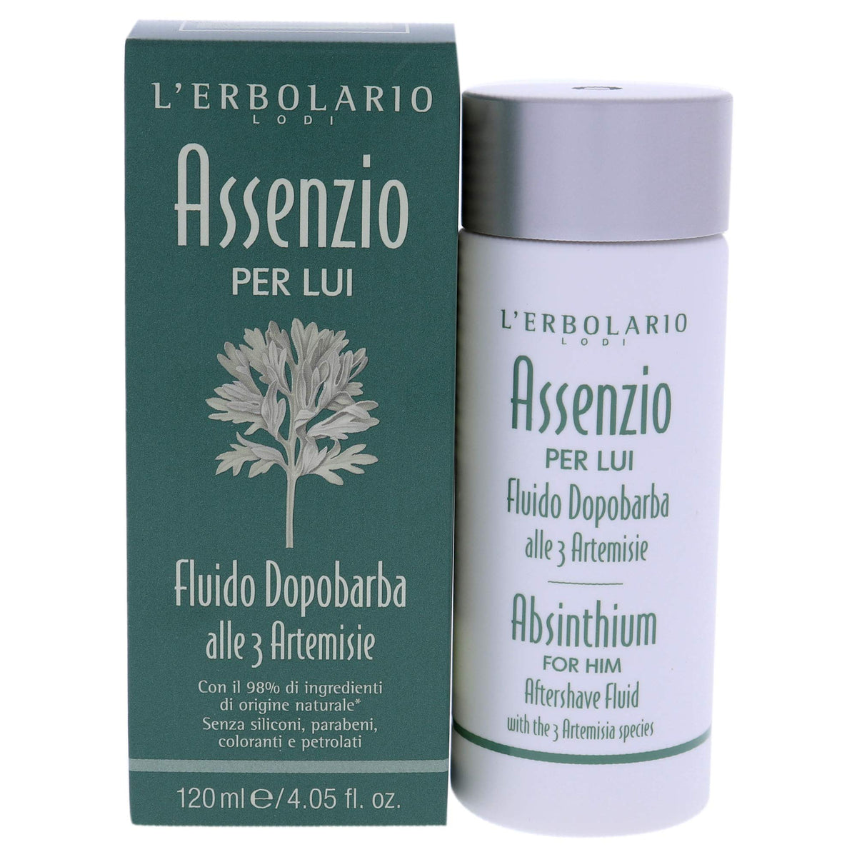 LErbolario Absinthium Aftershave Fluid  Absinthium  Tarragon And genepy  Triple Toning  Moisturizing And Astringent Action  L