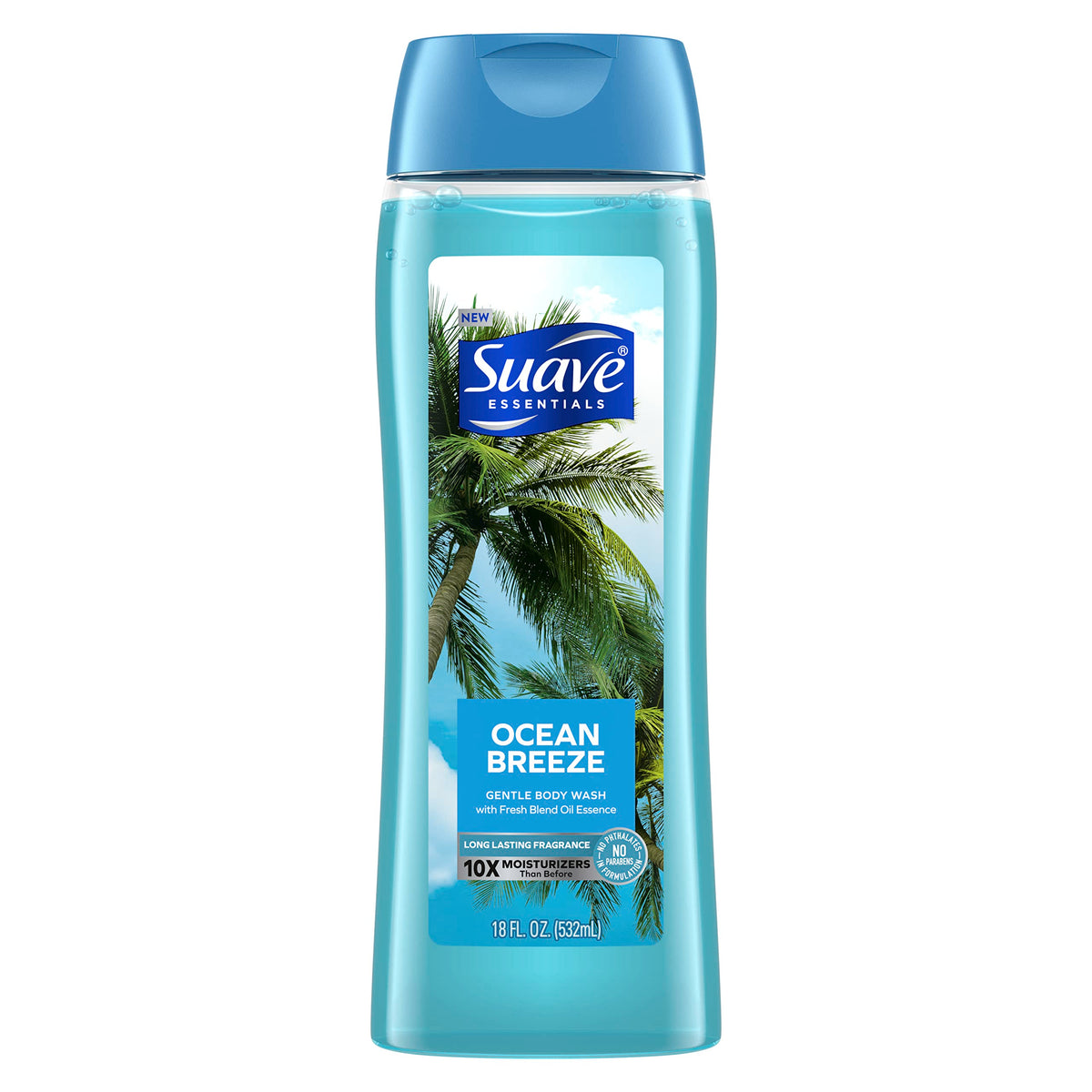 Suave Essentials Gentle Body Wash Ocean Breeze With a Fresh Oil Blend Essence Infused with Vitamin E & Algae Extract 18 oz