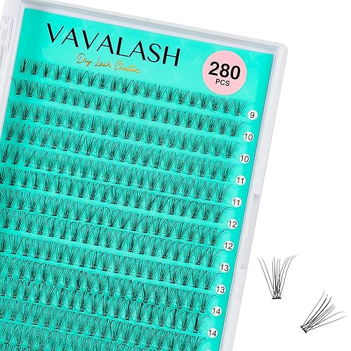 VAVALASH 10D Lash Clusters - 280 PCS DIY Individual Lashes, C/D Curl, 9-16mm