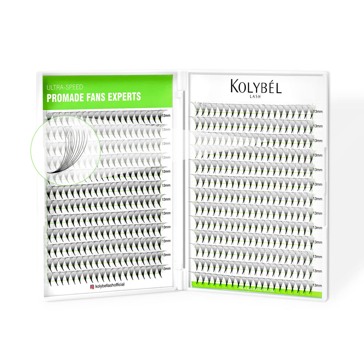 Kolybel 500 Premade Fans Eyelash Extensions 10Mm C/D Curl Thin Base Handmade Volume 10D 0.