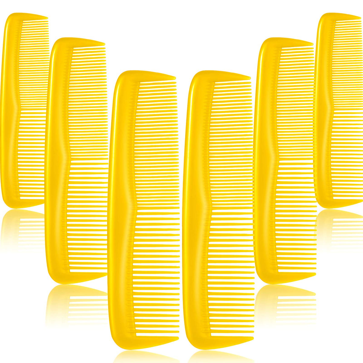 Leinuosen 12-Piece Hair Combs Set, Fine Plastic Pocket Combs for Women & Men - Yellow