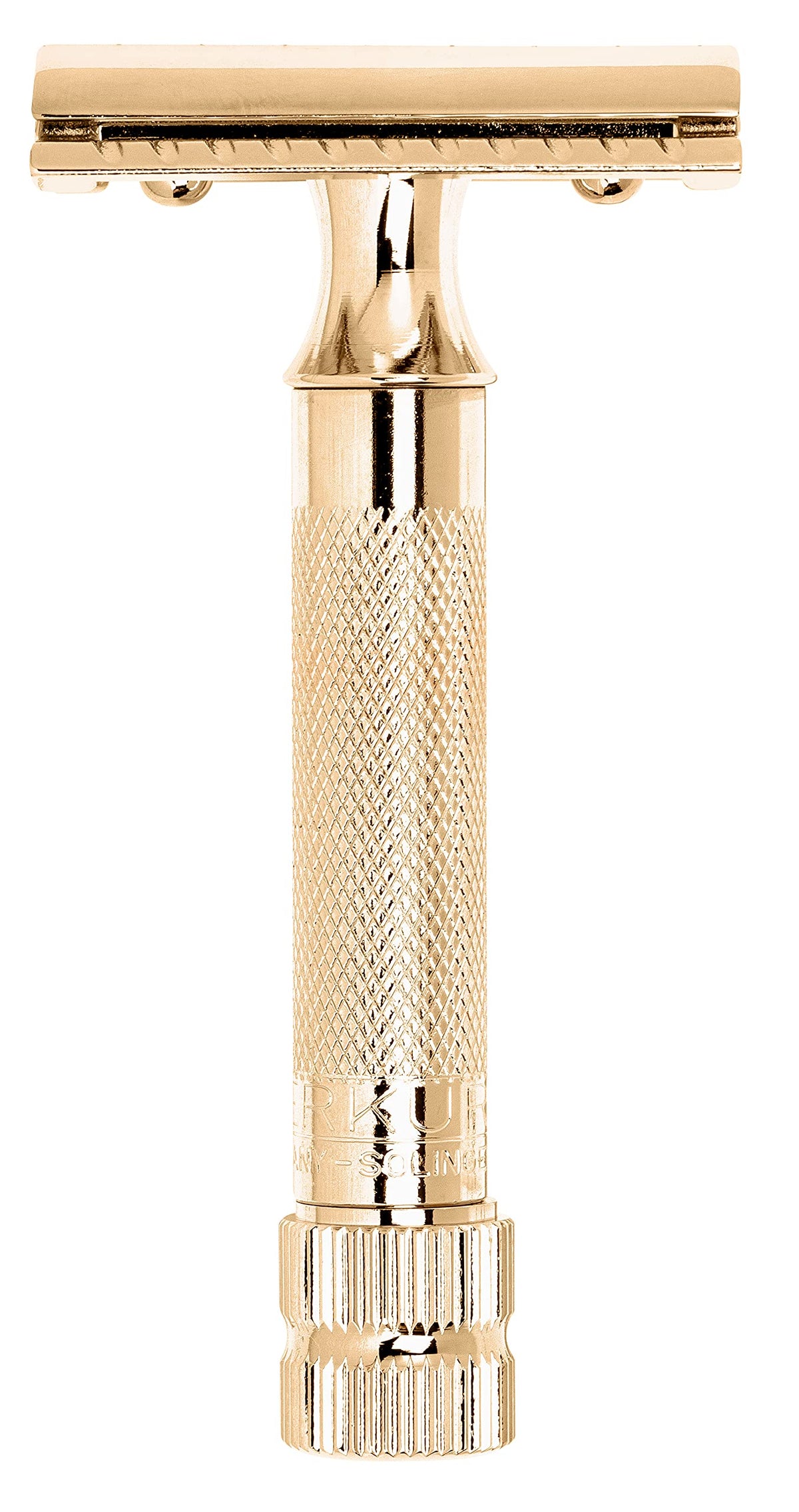 Merkur Classic Gold Plated Double Edge Safety Razor, 1 Count - Premium Shaving Tool