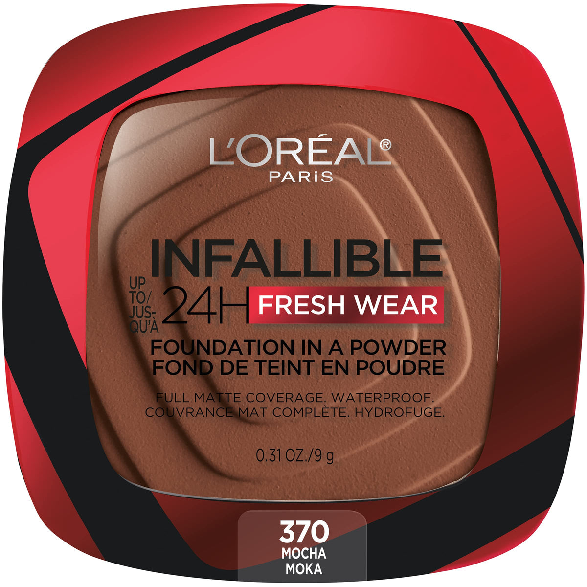 L'Oreal Paris Infallible Fresh Wear Foundation Powder, Waterproof Mocha, 0.31 Oz, 24H Wear