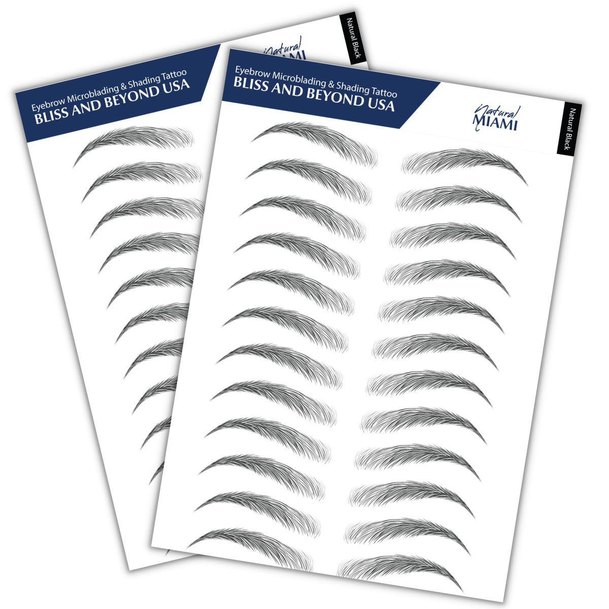 Bliss And Beyond Usa Eyebrow Tattoo Stickers - Waterproof, Long Lasting, Natural Black Eyebrows