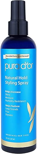 Pura D'Or Blue Hair Spray - 8 Fl Oz, Lightweight Hold, Frizz Control, Salon Quality