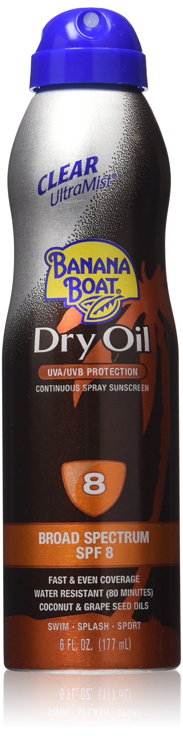 Banana Boat Ultramist Dry Oil Spf 8 Sunscreen, 6 Fl Oz - Lightweight, Non-Greasy Protection