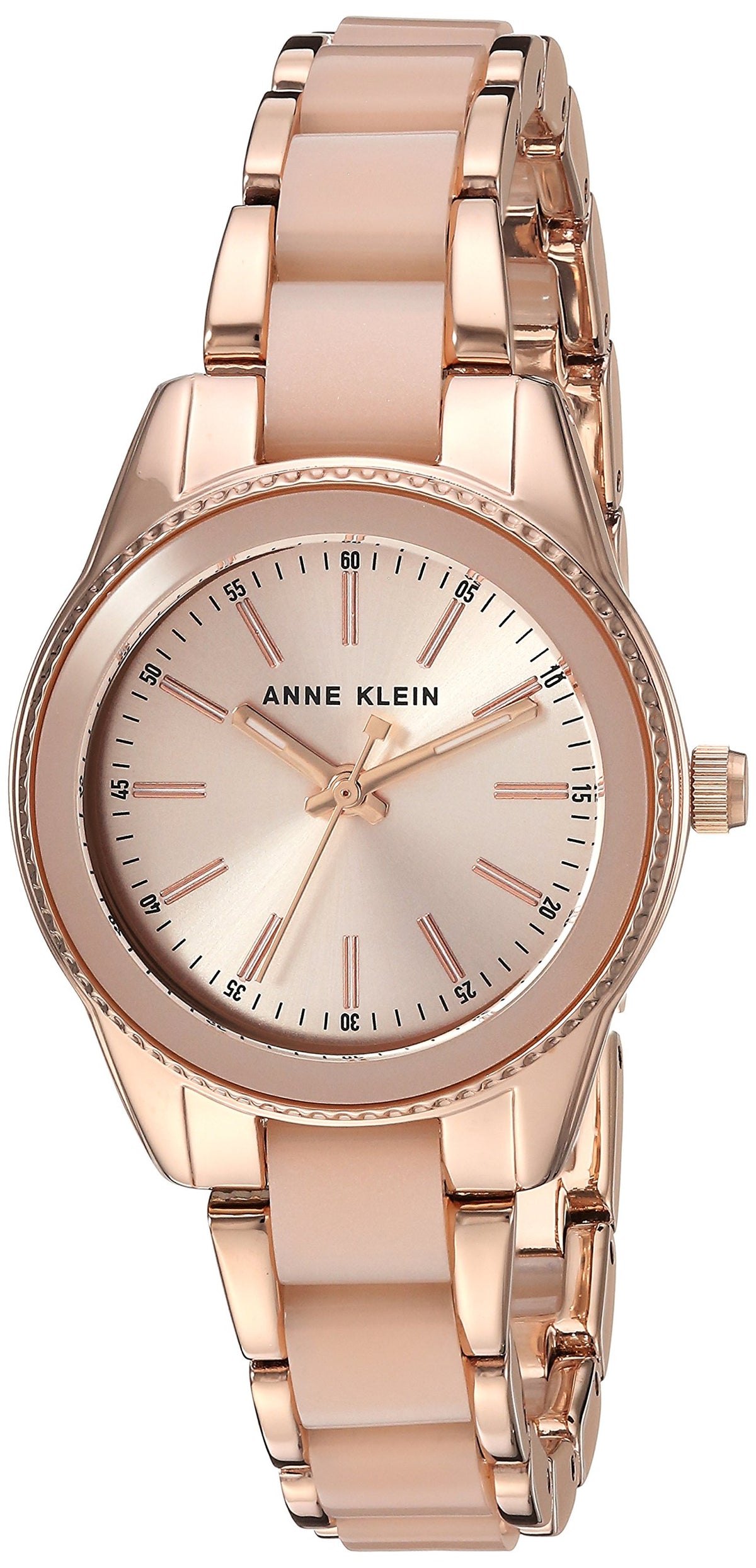 Anne Klein Women'S Rose Gold-Tone Light Pink Resin Bracelet Watch