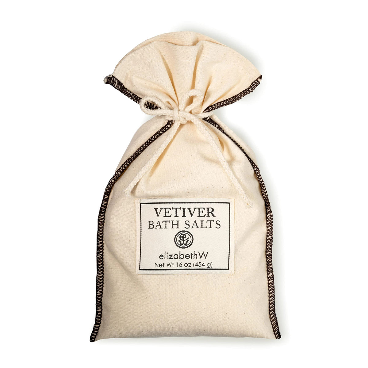 Elizabethw Vetiver Bath Salts - 16 Oz White Bag - Aromatherapy & Relaxation