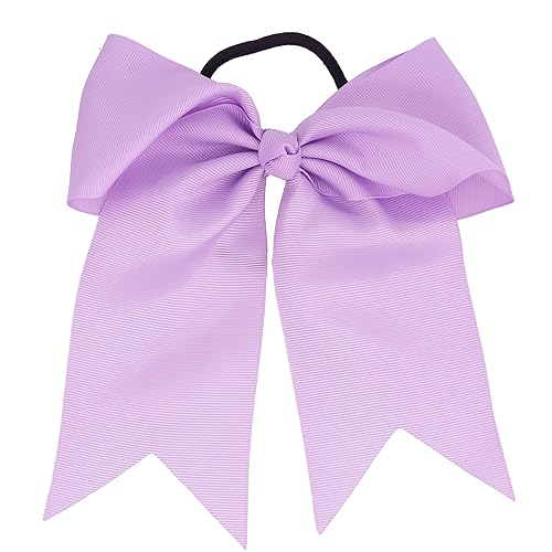 Motique Accessories Jumbo Bow Ponytail Holder with Tails, Lavender Grosgrain, 1 Count