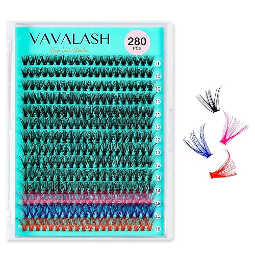 VAVALASH 280 PCS 30D Colored Lash Extensions - D Curl Faux Mink Wispy DIY Lashes 9-16mm