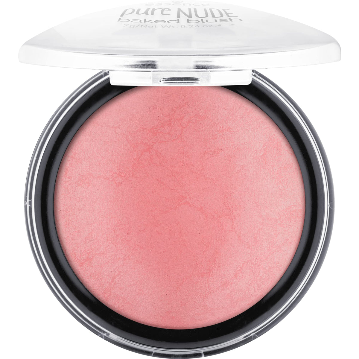 Essence Pure Nude Baked Blush - Highly Pigmented Shimmery Coral, Vegan & Cruelty Free, 0.24