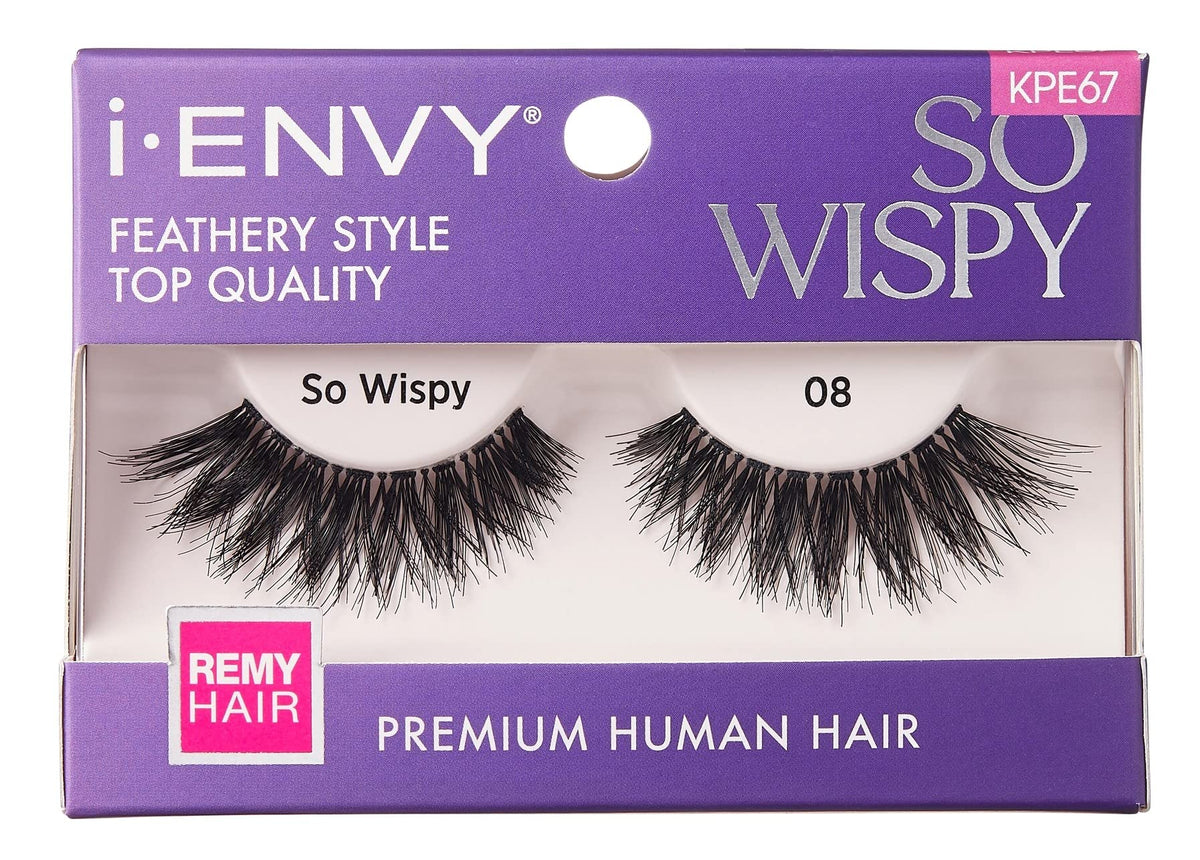 Kiss Kiss I Envy So Wispy 08 Lashes - Pack Of 3, 100% Human Hair, Natural Look