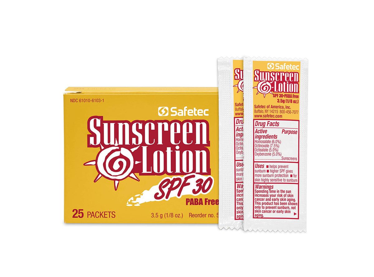 Safetec Spf 30 Sunscreen Pouch, 25Ct Box (24 Boxes/Case), 3.5G Each,