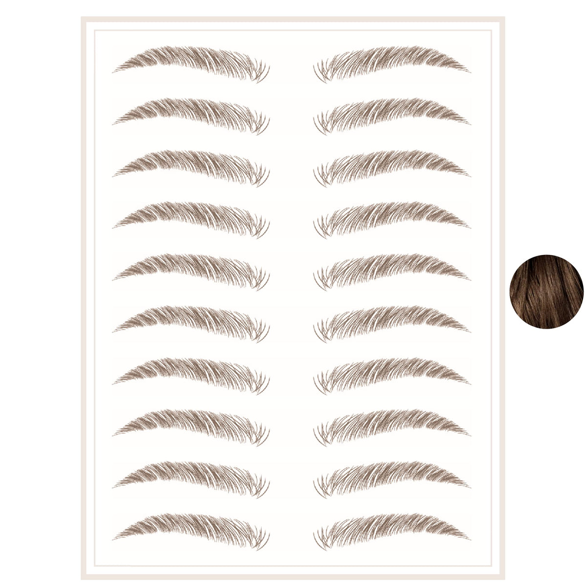 Brows By Bossy Medium Brown Waterproof Eyebrow Tattoos - Peel Off Instant Transfer Stickers For All