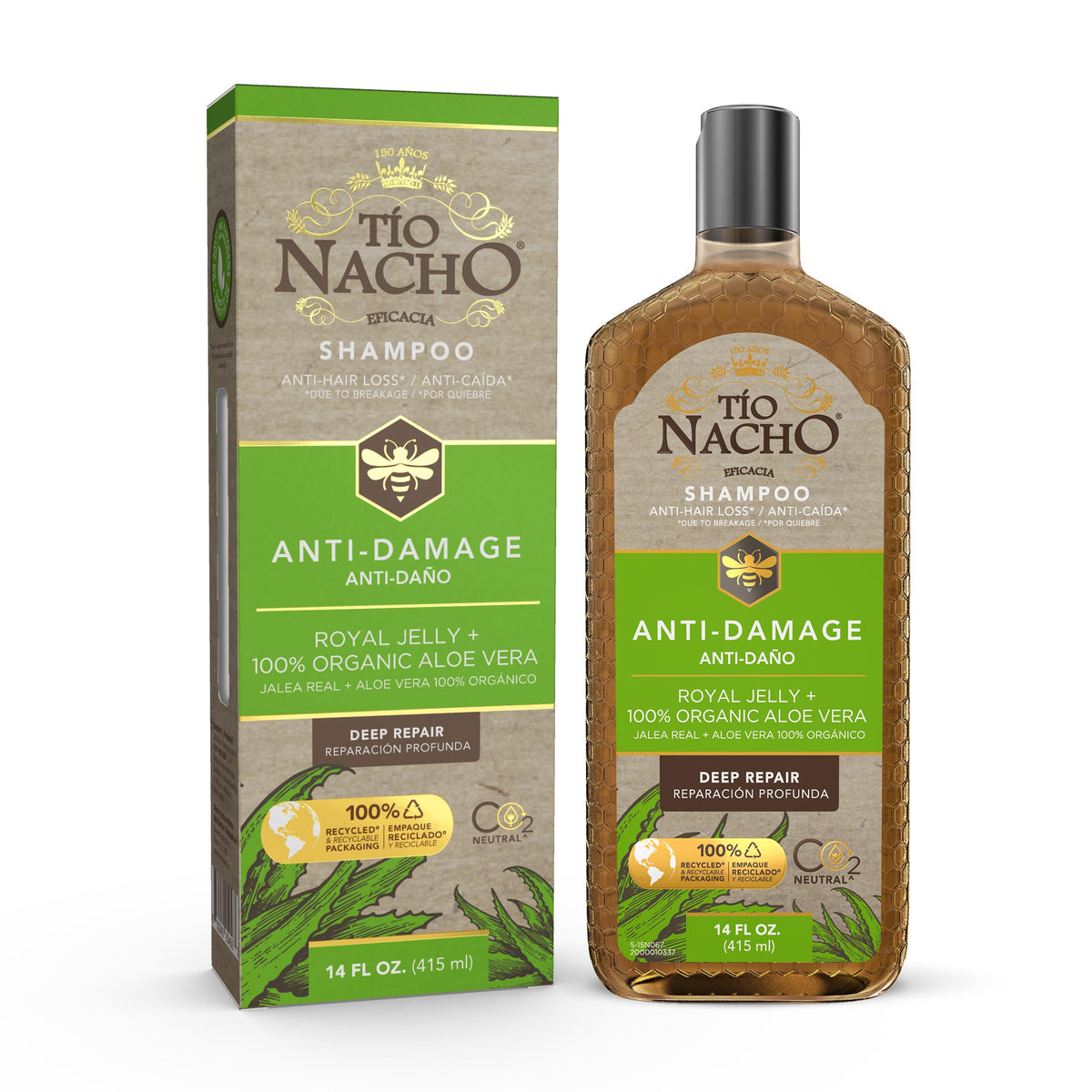 Tio Nacho Organic Aloe Vera Shampoo - 14 Oz, Paraben & Silicone Free For Dry, Damaged Hair