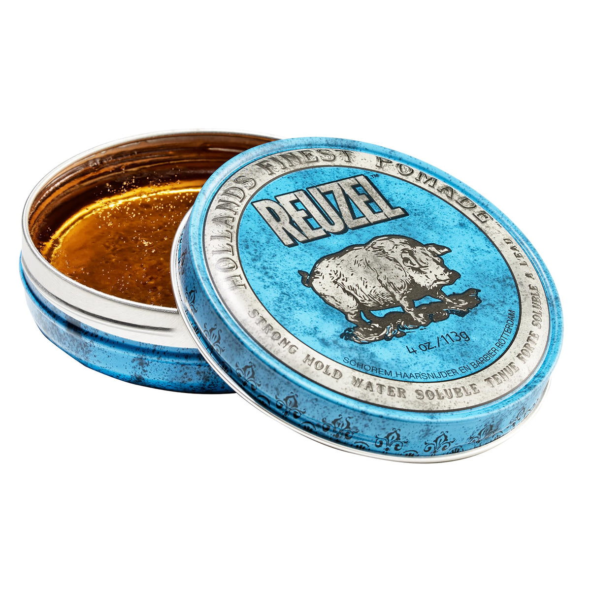 Reuzel Blue Pomade - Strong Hold, Water Soluble, Vanilla Wood, 4 Oz