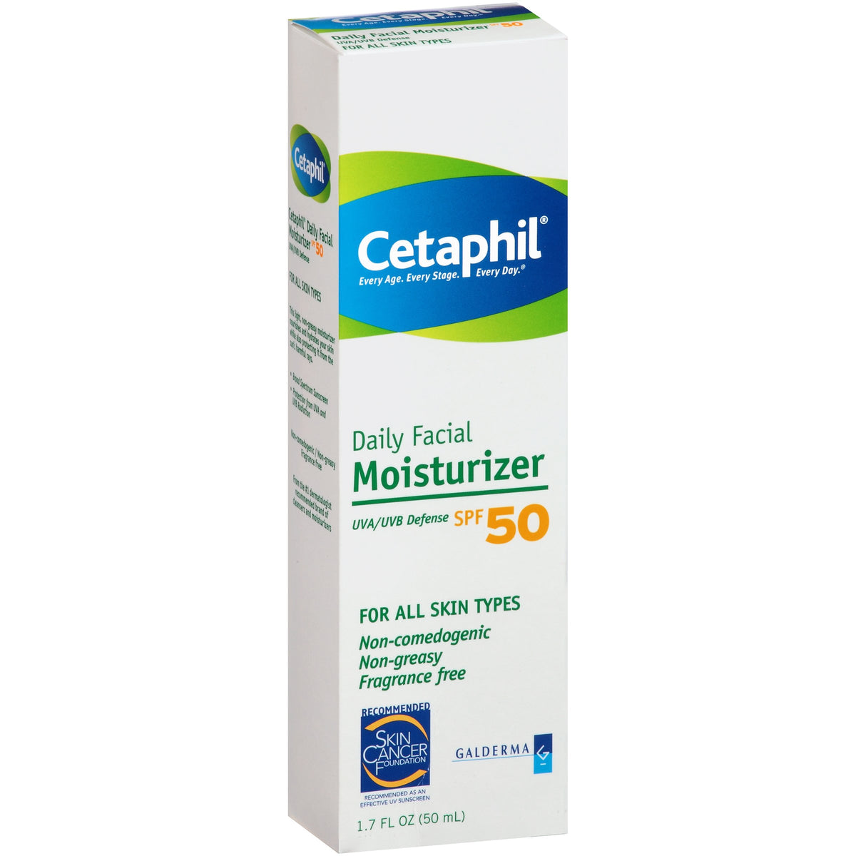 Cetaphil Daily Facial Moisturizer Spf 50+, 1.7 Oz - Hydrating Sunscreen Lotion