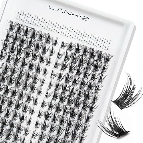 Lankiz D Curl Manga Lashes - Natural Look Cluster Eyelashes, 8-16Mm Fluffy Mink Extensions