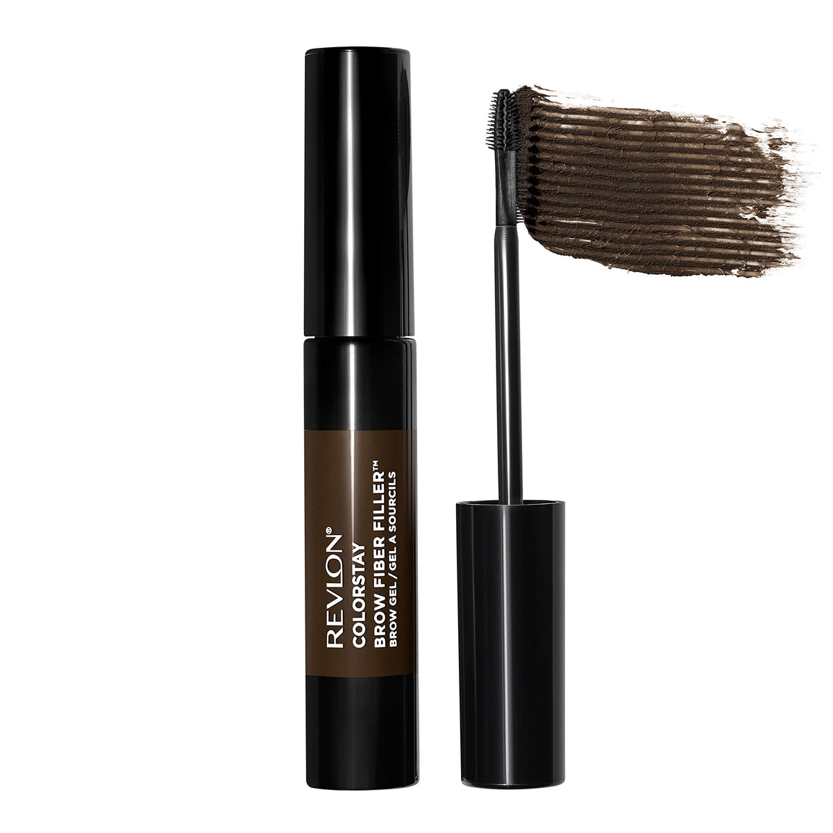 Revlon Colorstay Brow Fiber Filler Gel, Waterproof Eyebrow Gel, 305 Dark Brown, 0.23 Fl Oz