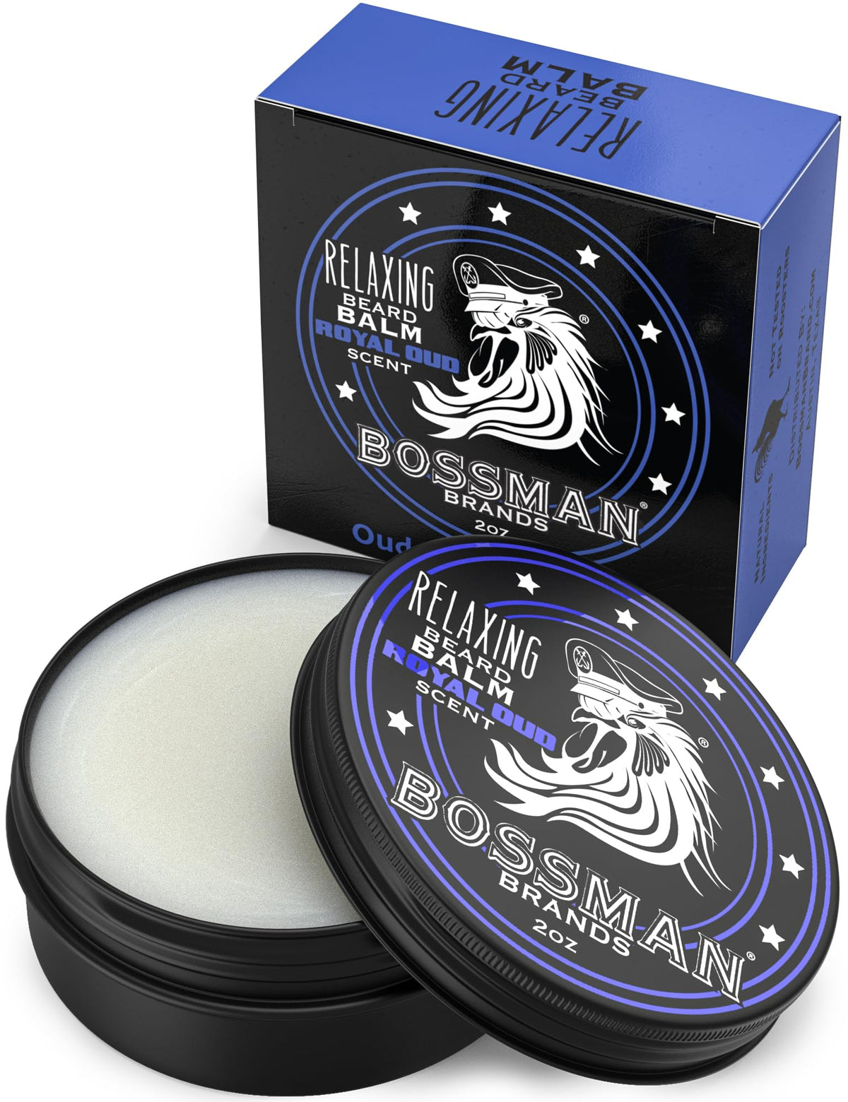 Bossman Beard Balm - Relaxing & Thickening Beard Cream - Royal Oud Scent, 2 Oz