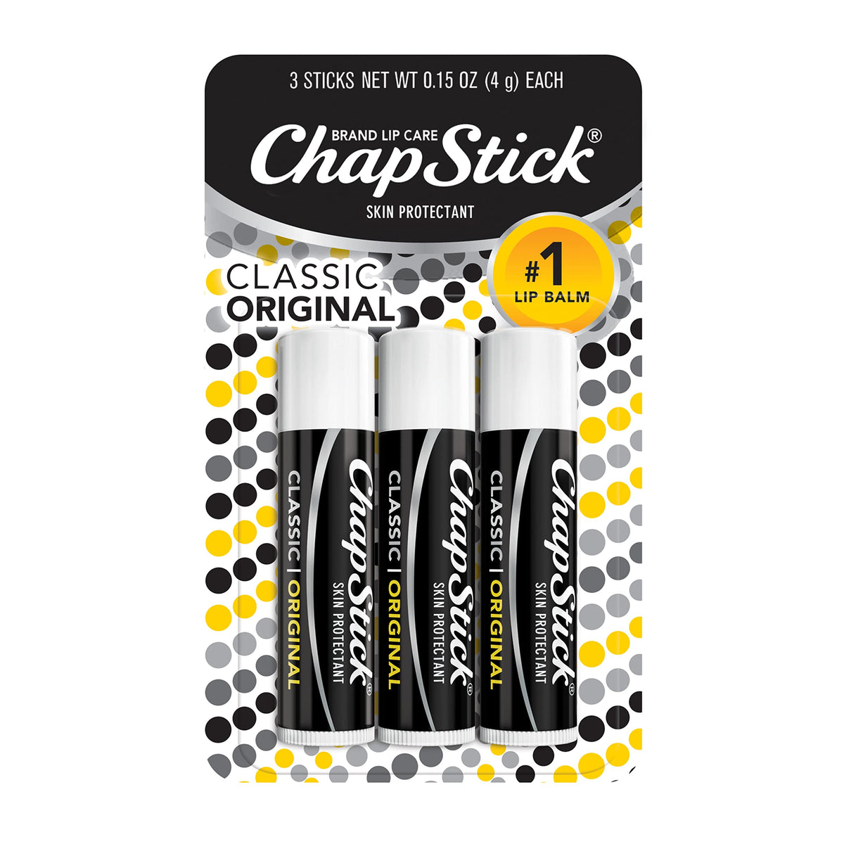 Chapstick Classic Original Lip Balm, 0.15 Oz, 3 Count - Moisturizing Lip Care