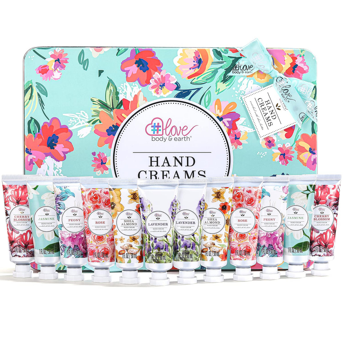 Body & Earth Hand Cream Gift Set, 12 Travel Size Shea Butter Lotion - Perfect For Gifts