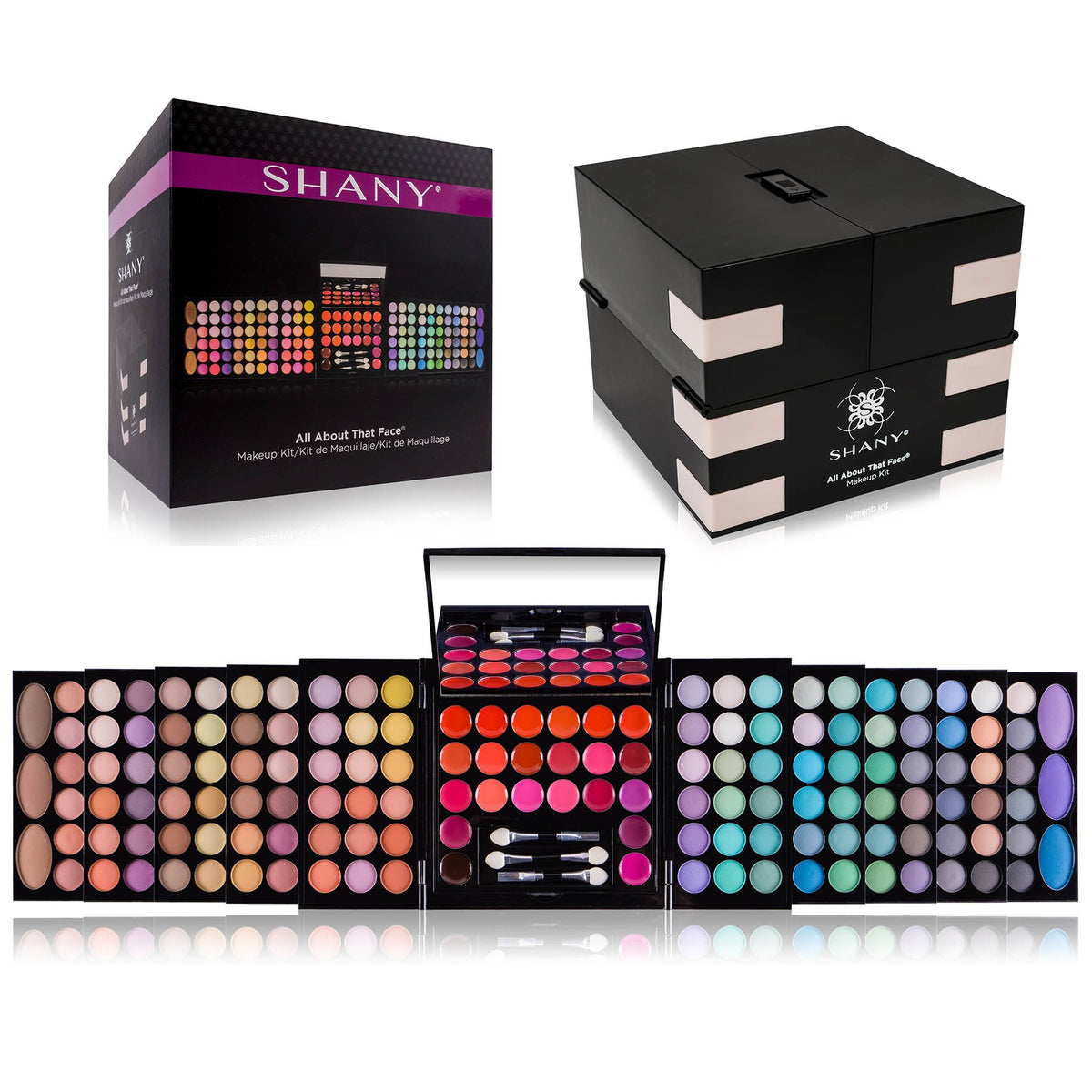 Shany All About That Face Makeup Kit - Complete Beginner Set With Eye Shadows & Lip Colors