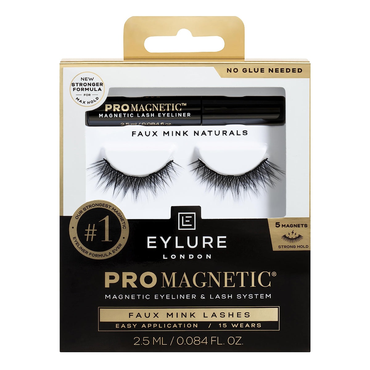 Eylure Promagnetic Eyeliner & Faux Mink Lash Kit - Black, 1 Count, Natural Look Eyelashes