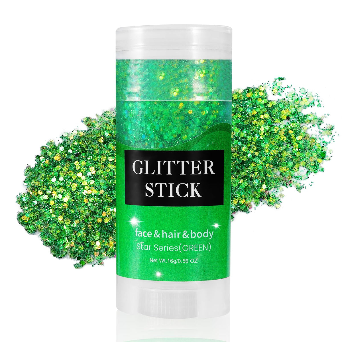 Mysense Green Body Glitter Stick - Waterproof Face & Hair Glitter Gel For Festivals & Raves