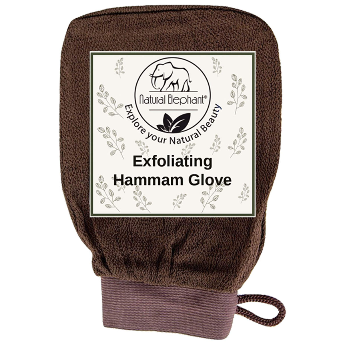 Natural Elephant Chocolate Brown Exfoliating Hammam Glove - 1 Count