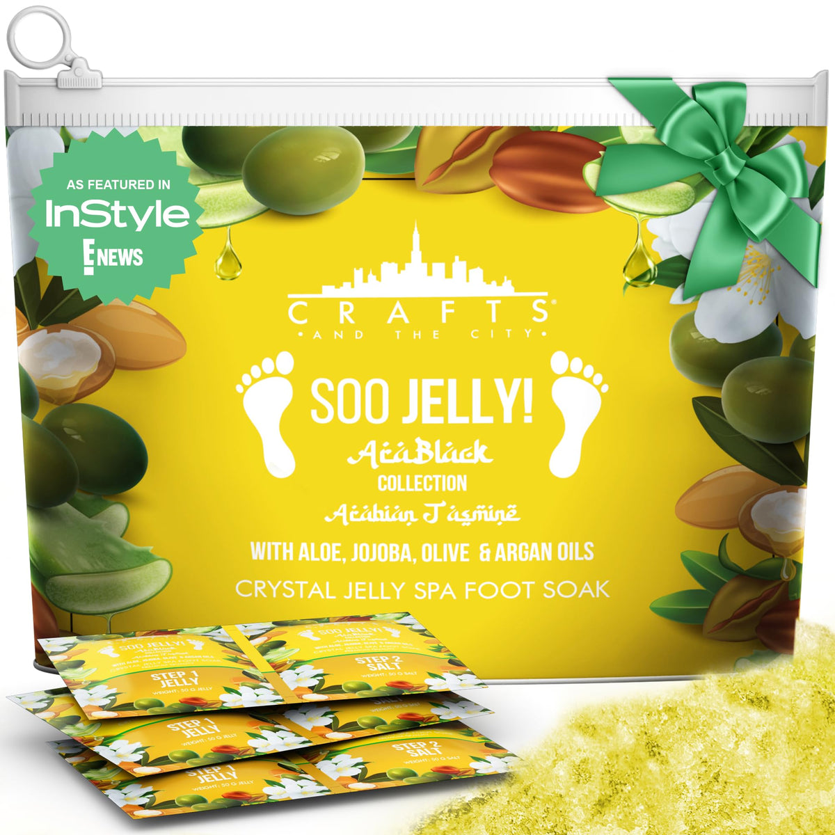 Crafts And The City Jelly Pedicure Packs - Moisturizing Foot Soak With Arabian Jasmine