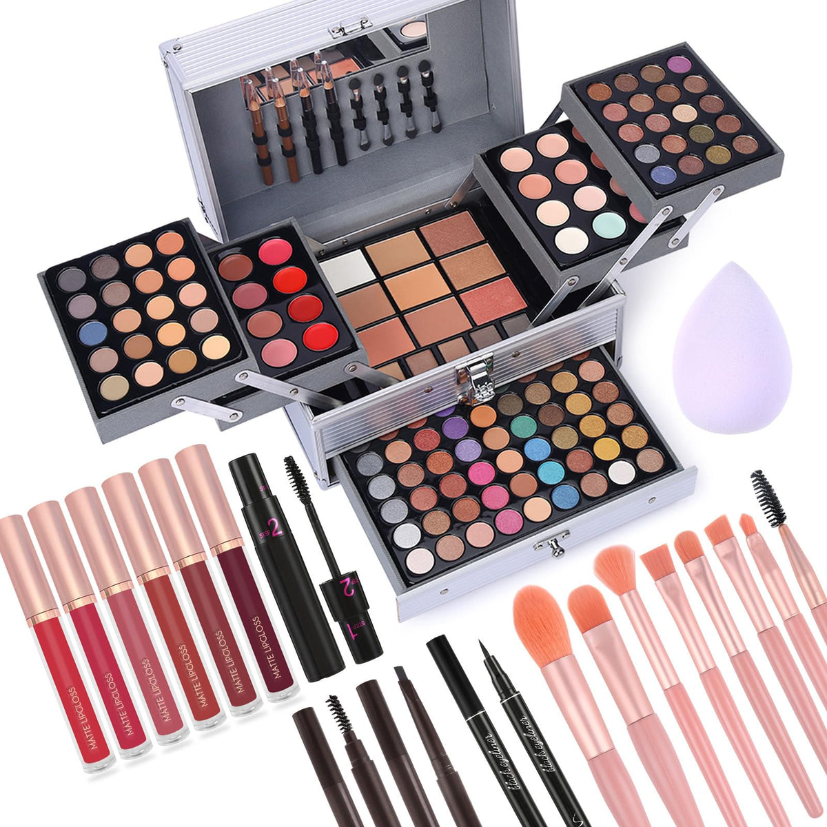 Charmcode Makeup Gift Set For Women - All In One Full Makeup Kit With Brushes & Accessories