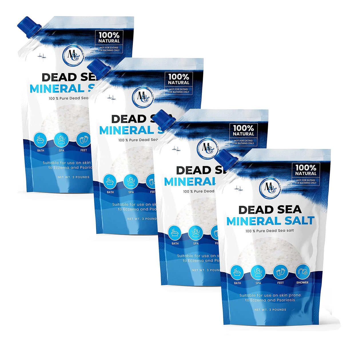 Marco Esra Dead Sea Salt - 192Oz Mineral Bath Soak, Natural Spa & Shower Salt, More Minerals Than Epsom