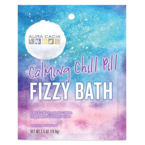 Aura Cacia Calming Chill Pill Fizzy Bath, 2.5 Oz - Gc/Ms Tested For Purity, Relaxation