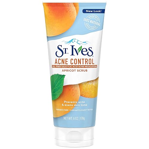 St. Ives Acne Control Face Scrub, Apricot, 6 Oz - Pack Of 6, Exfoliating Facial Cleanser