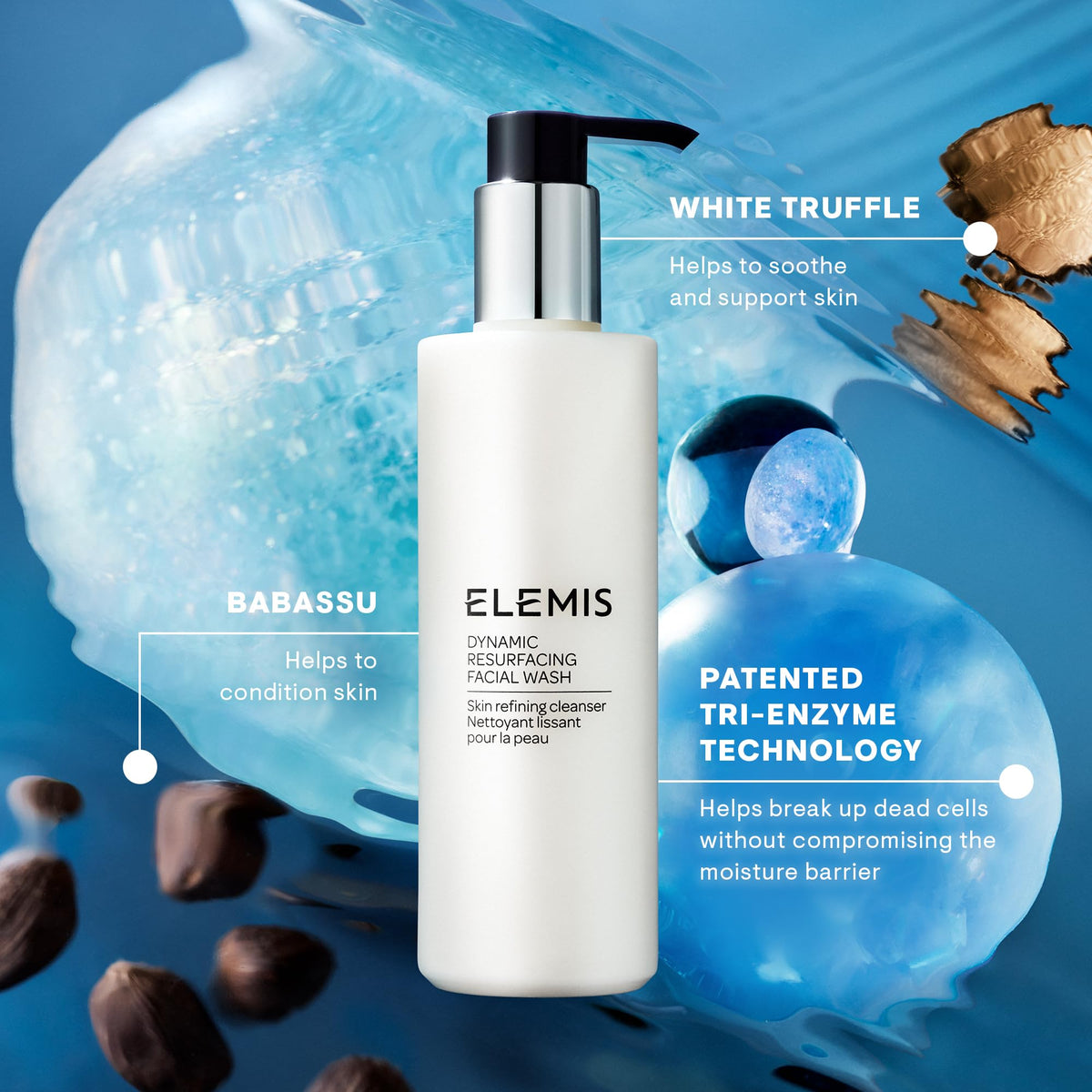 Elemis Dynamic Resurfacing Facial Wash - Exfoliating Cleanser For Men & Women, 6.8 Fl Oz