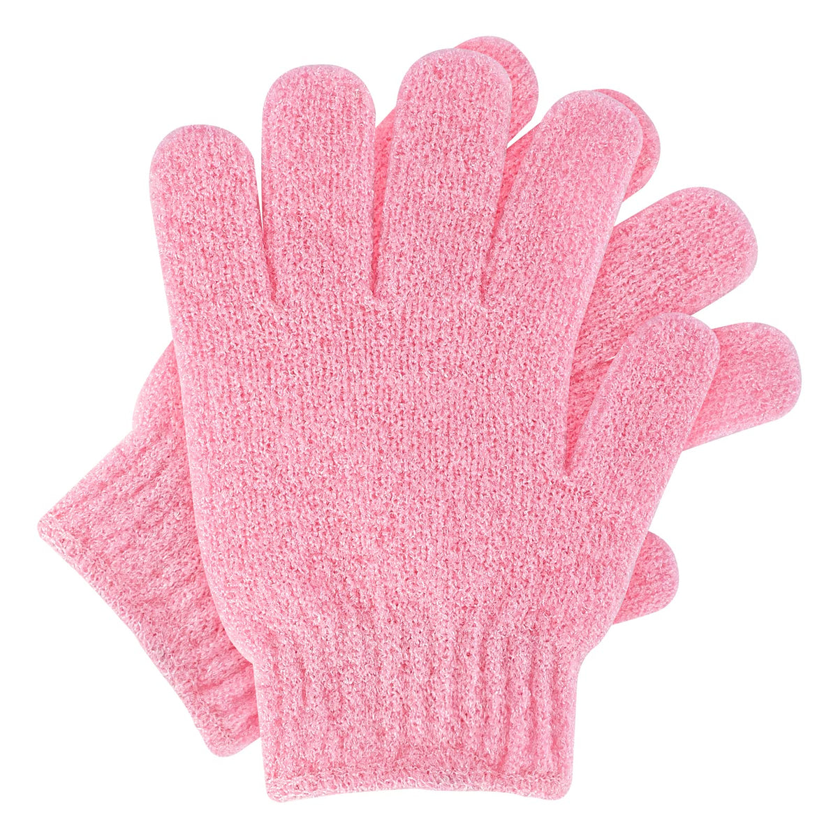 Sibba Pink Loofah Bath Gloves - Exfoliating Body & Face Wash Gloves For Adults & Kids