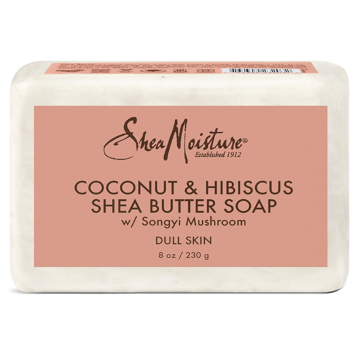 Sheamoisture Coconut & Hibiscus Bar Soap For Dull, Dry Skin - 8 Oz Sulfate Free