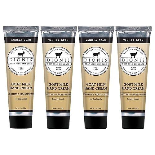 Dionis Vanilla Bean Hand Cream Set - Cruelty Free, Paraben Free, 1 Oz Travel Size, 4 Pack