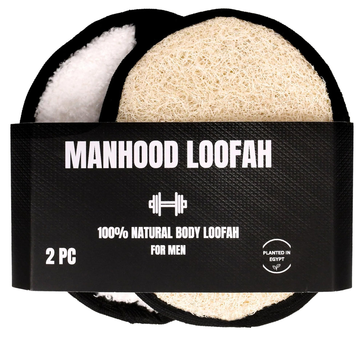 Craftsofegypt Rugged Natural Loofah For Men - Eco-Friendly Exfoliating Body Scrubber, 2 Pack