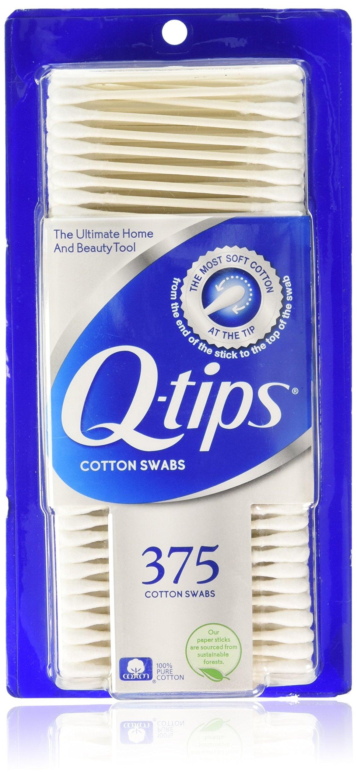 Q-Tips Cotton Swabs, 375 Count (3 Pack) - Soft, Durable, Perfect For Personal Care