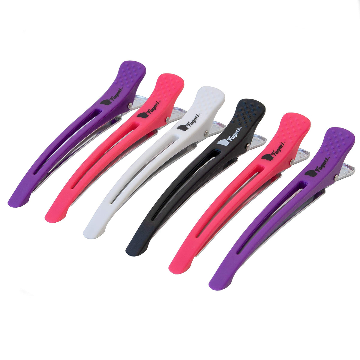 Fagaci Firm Grip Duckbill Hair Clips, 6 Silicone Alligator Styling Clips for Women