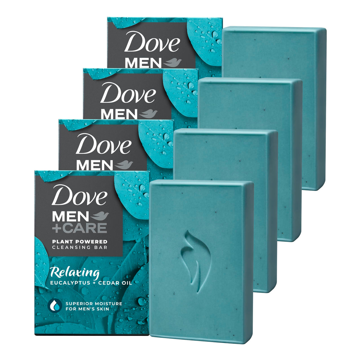 Dove Men + Care Eucalyptus + Cedar Oil Cleansing Bar Soap 4 Count - 5 Oz Hydrating 4-In-1