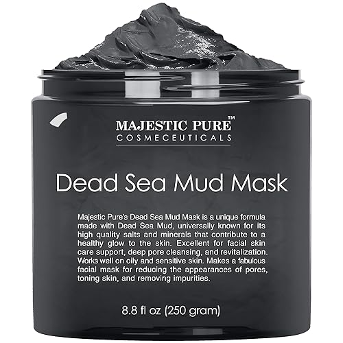 Majestic Pure Dead Sea Mud Mask - Natural Facial Clay For Acne & Pores - 8.8 Oz