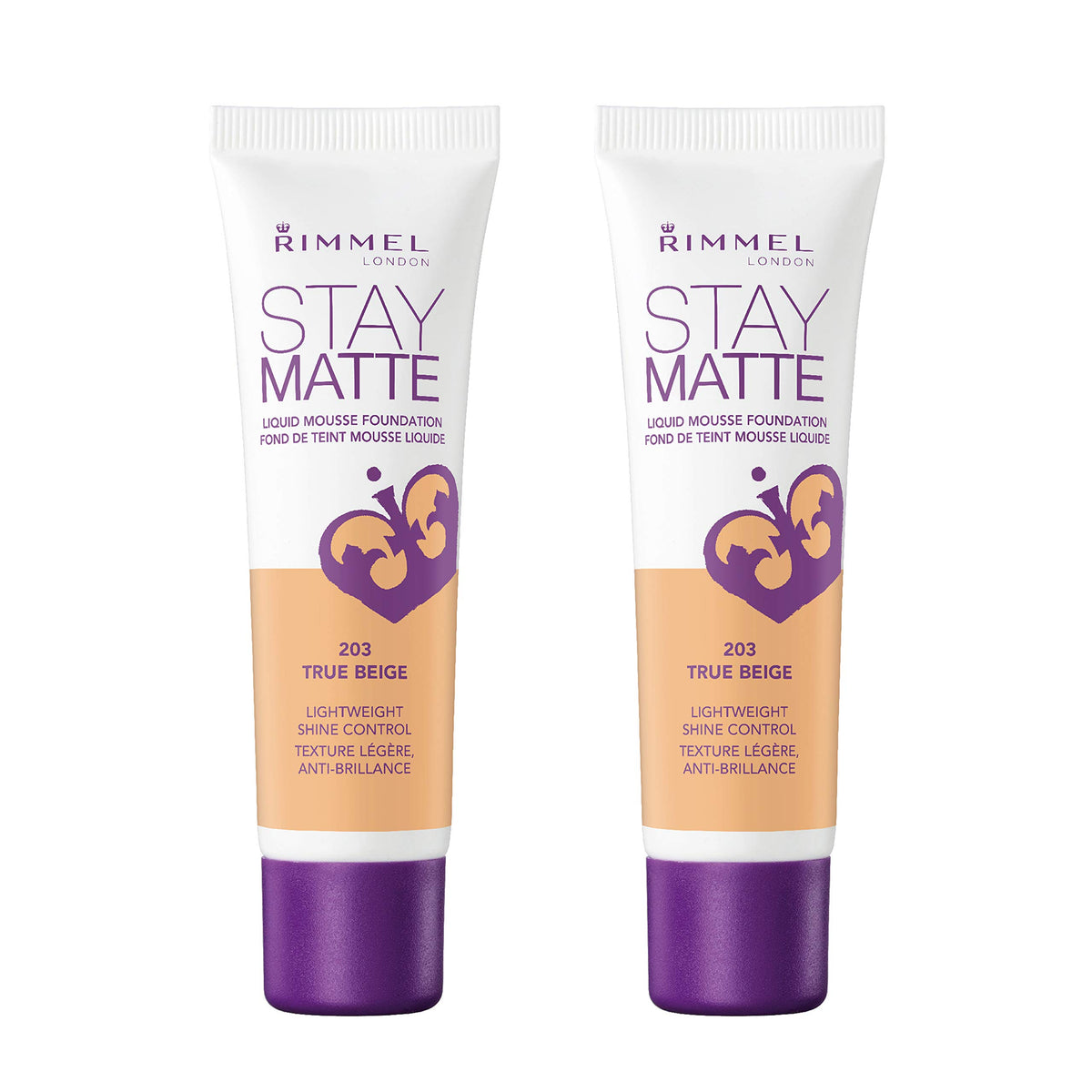 Rimmel Stay Matte Foundation, True Beige, 2 Fl Oz - Long-Lasting Oil Control, Pack Of 1